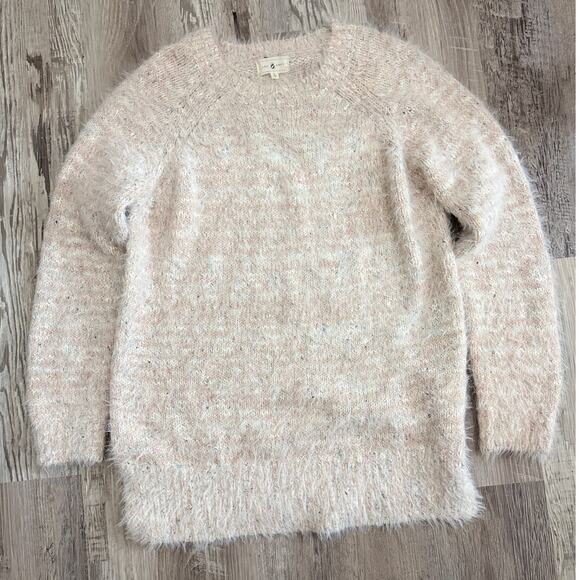 Lou & Grey Fuzzy Eyelash Knit Cream Sweater Women’s Small Soft Cozy Pullover - Picture 1 of 12
